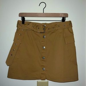 Tobi camel button up skirt with belt new with tags